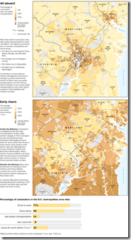 map of washington dc commute time and use of public transport